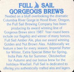 Full Sail Brewing Co. Coaster - Back