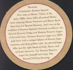 Spoetzl Brewery Coaster - Back